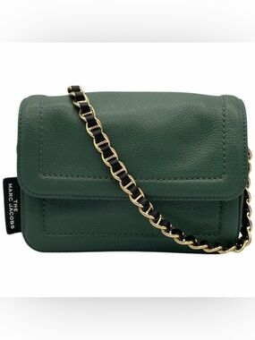 Marc Jacobs The Cushion Bag Green Leather Mini Shoulder Crossbody Purse